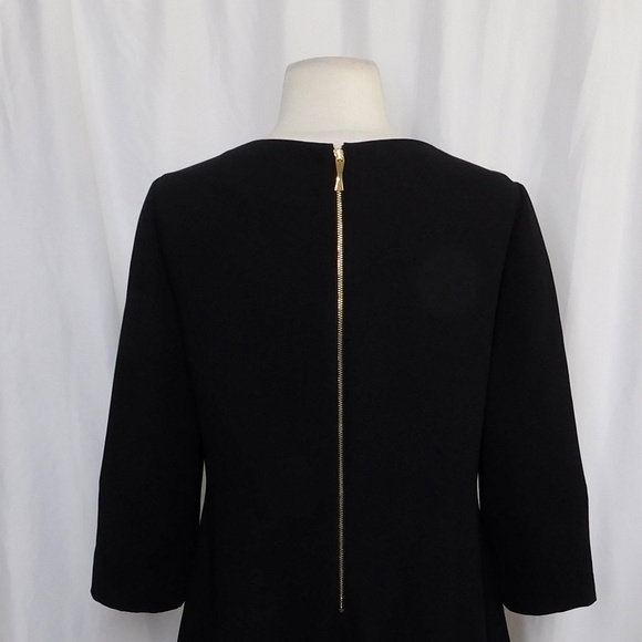 KATE SPADE Caution to the Wind Black Crepe Flounced Bateau Black Dress Size 4 - Picture 10 of 13